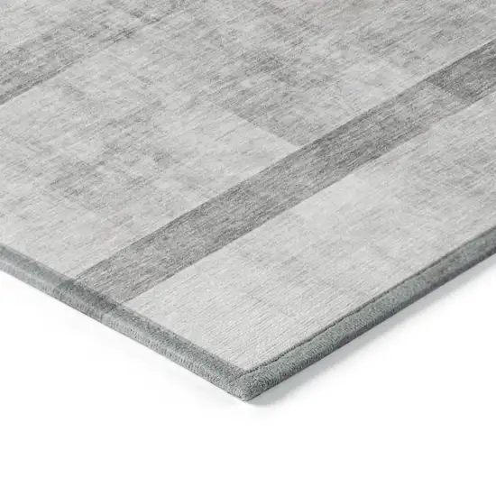 Gray Round Ombre Washable Non Skid Indoor Outdoor Area Rug Photo 7