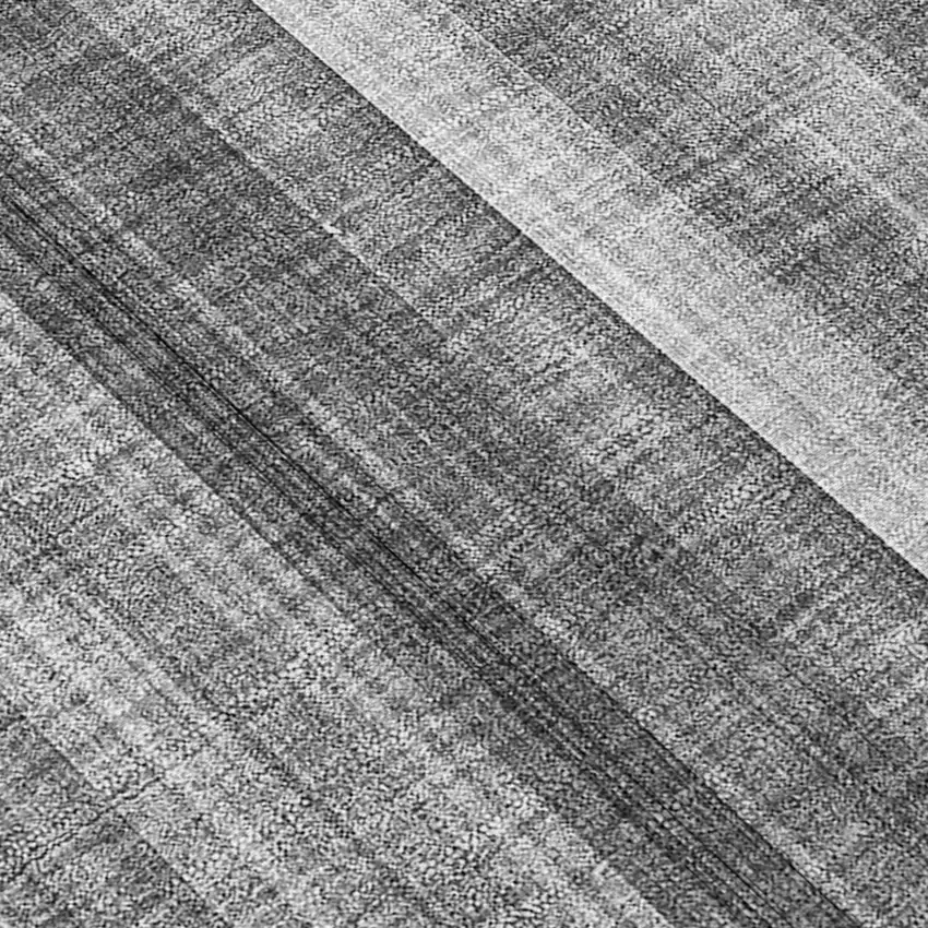 Gray Round Striped Washable Non Skid Indoor Outdoor Area Rug Photo 8