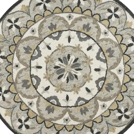 Gray And Ivory Floral Bloom Area Rug Photo 3