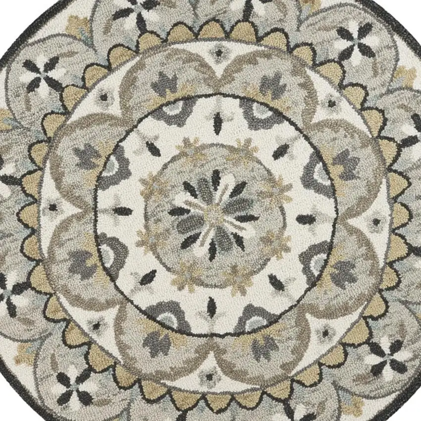 Gray And Ivory Floral Bloom Area Rug Photo 3