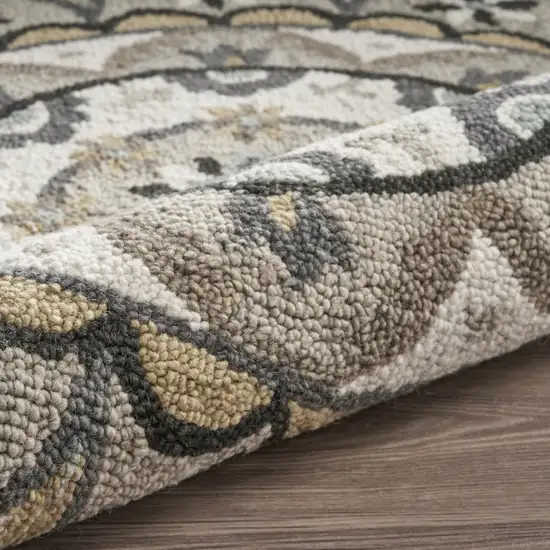 Gray And Ivory Floral Bloom Area Rug Photo 8