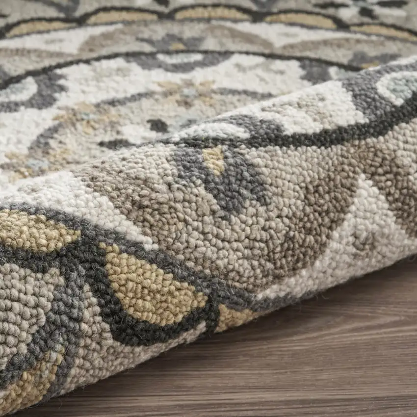 Gray And Ivory Floral Bloom Area Rug Photo 8