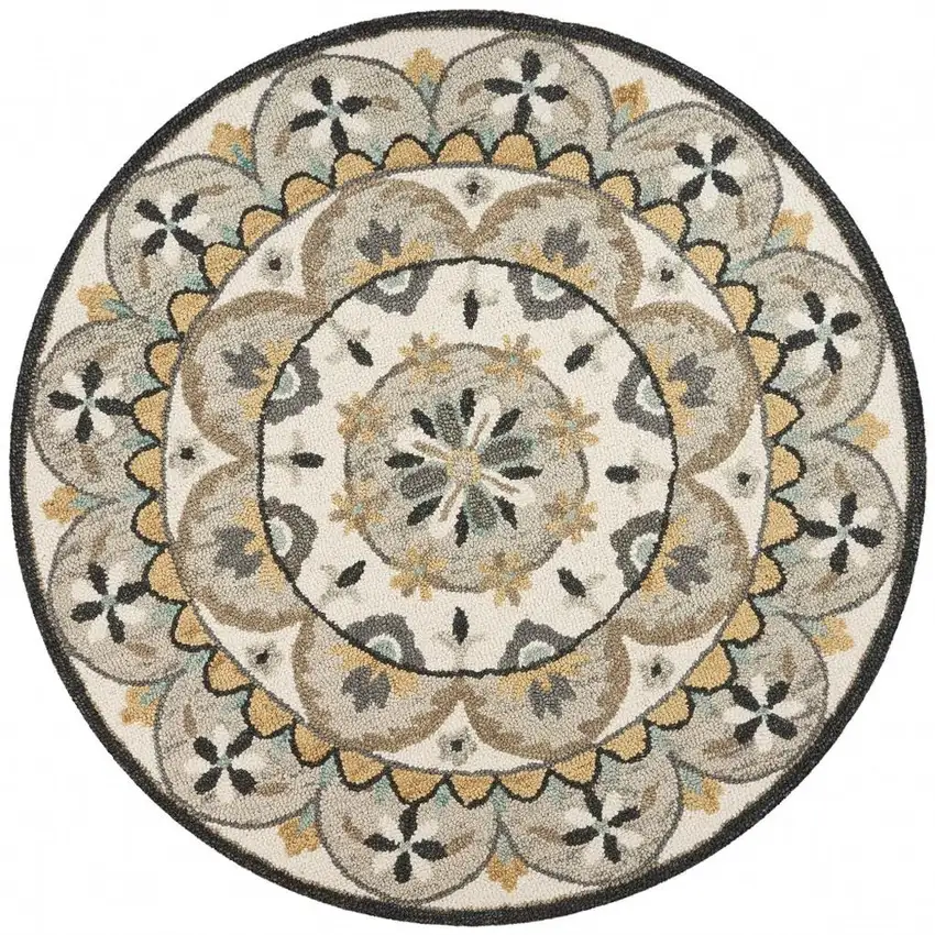 Gray And Ivory Floral Bloom Area Rug Photo 9