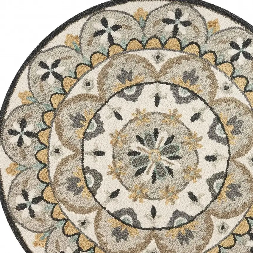 Gray And Ivory Floral Bloom Area Rug Photo 8