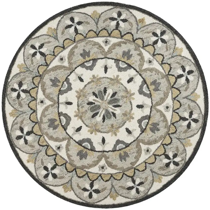 Gray And Ivory Floral Bloom Area Rug Photo 4