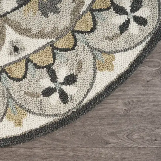 Gray And Ivory Floral Bloom Area Rug Photo 9