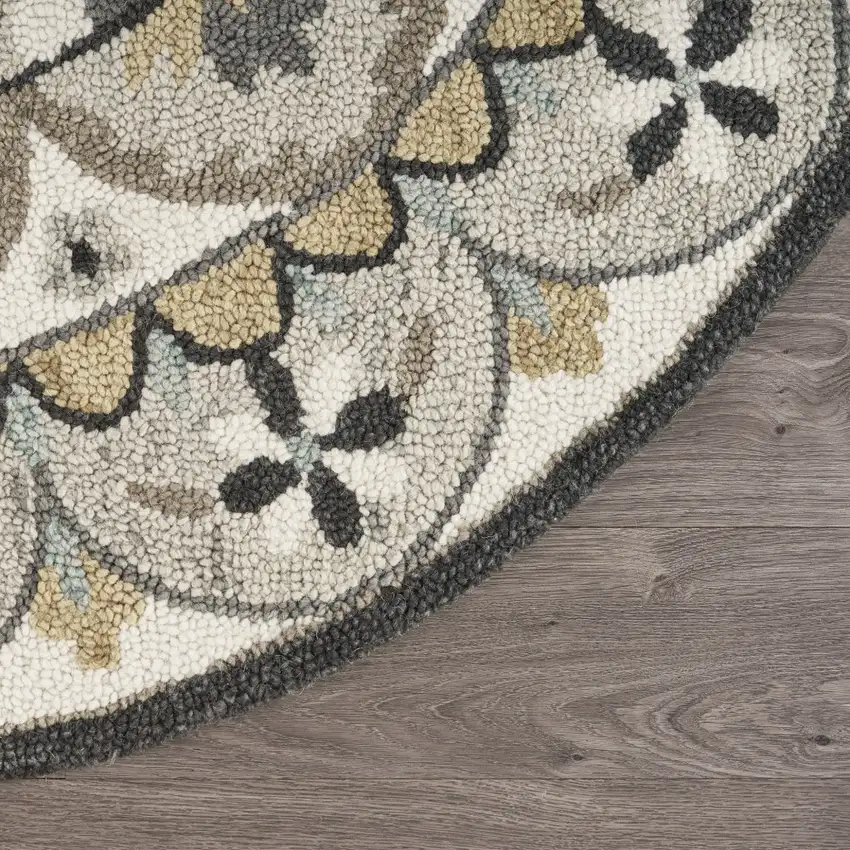 Gray And Ivory Floral Bloom Area Rug Photo 9