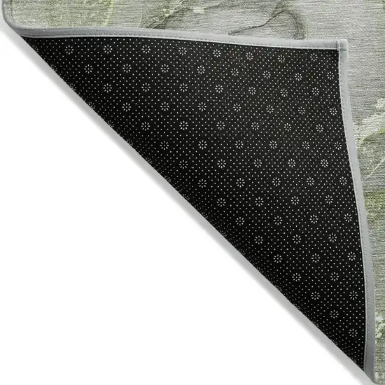 8' Round Green Round Abstract Washable Non Skid Indoor Outdoor Area Rug Photo 6