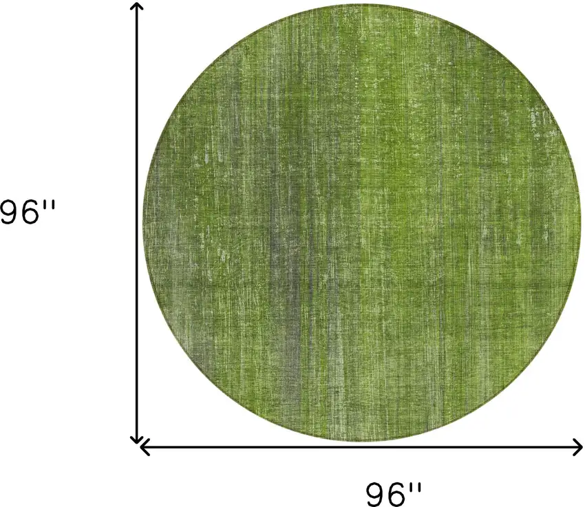 Green Round Striped Washable Non Skid Indoor Outdoor Area Rug Photo 3