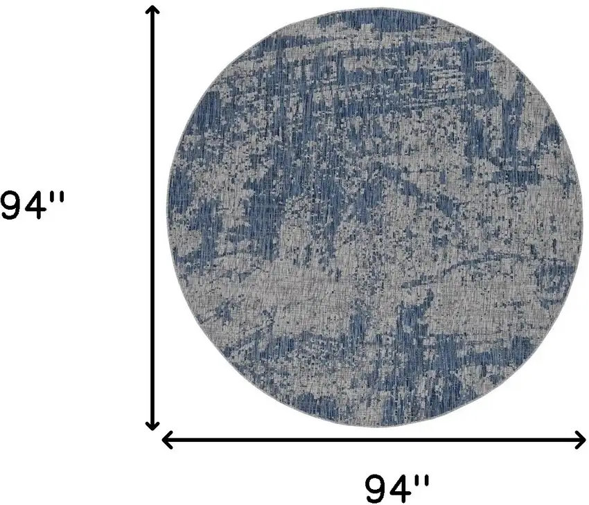 8' Gray Round Area Rug Photo 3