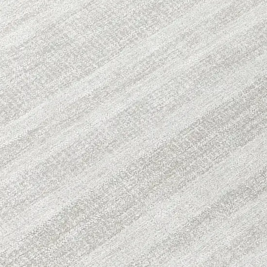 Ivory Round Striped Washable Indoor Outdoor Area Rug Photo 8