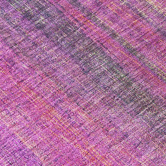 Lilac Round Striped Washable Non Skid Indoor Outdoor Area Rug Photo 8