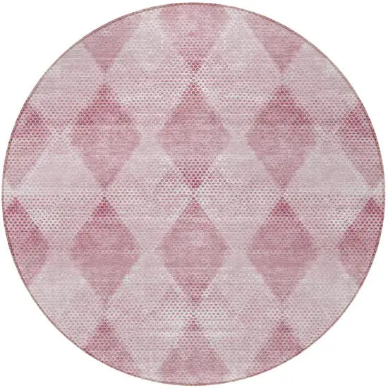 Merlot Round Geometric Washable Non Skid Indoor Outdoor Area Rug Photo 5