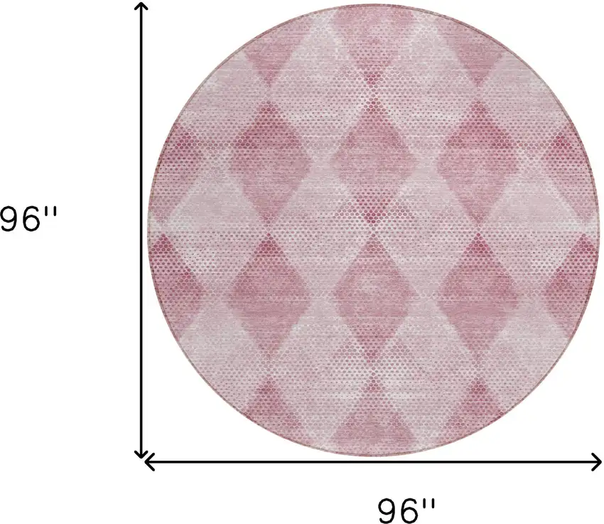 Merlot Round Geometric Washable Non Skid Indoor Outdoor Area Rug Photo 3