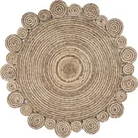 Photo of 8' Round Natural Coiled Area Rug