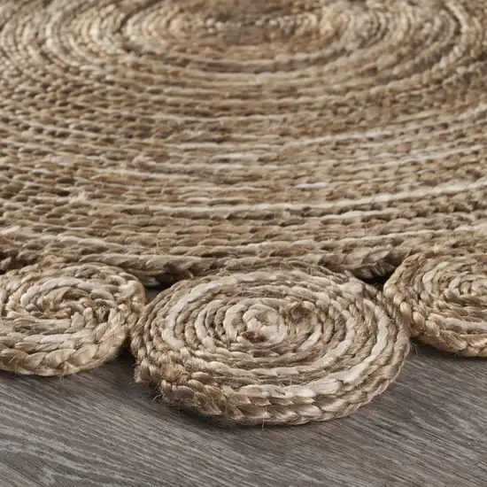 8' Round Natural Coiled Area Rug Photo 4