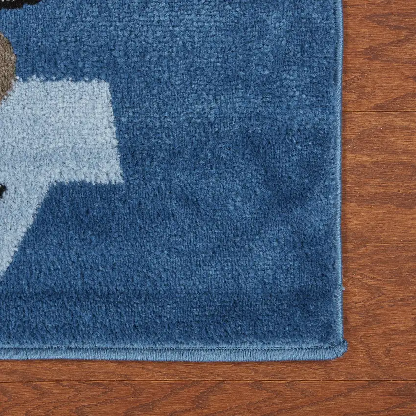 Navy Imaginative Racetrack Area Rug Photo 6