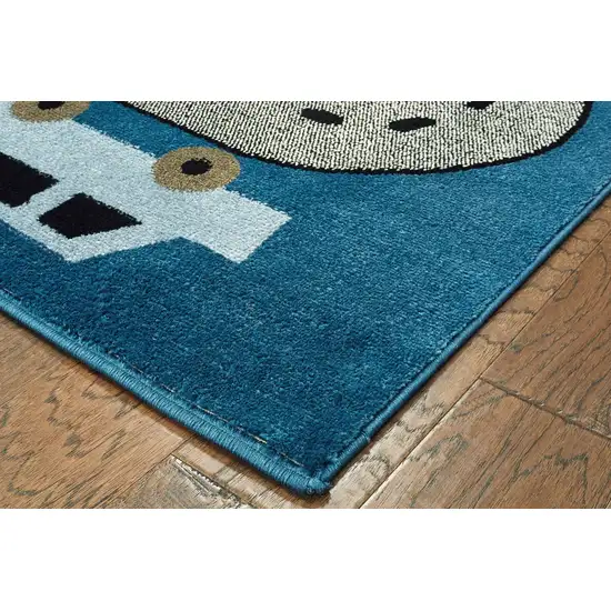Navy Imaginative Racetrack Area Rug Photo 8