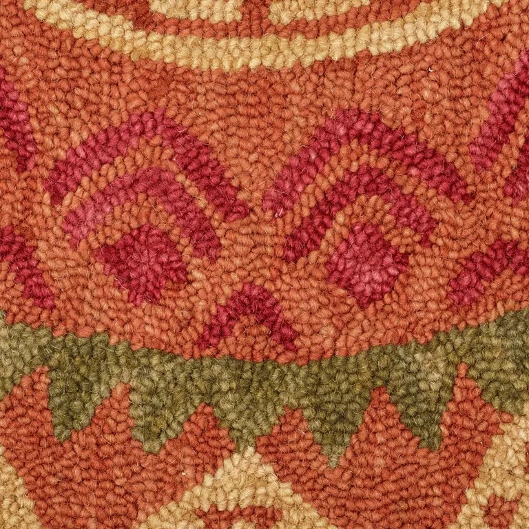 4' Round Orange Decorative Area Rug Photo 2
