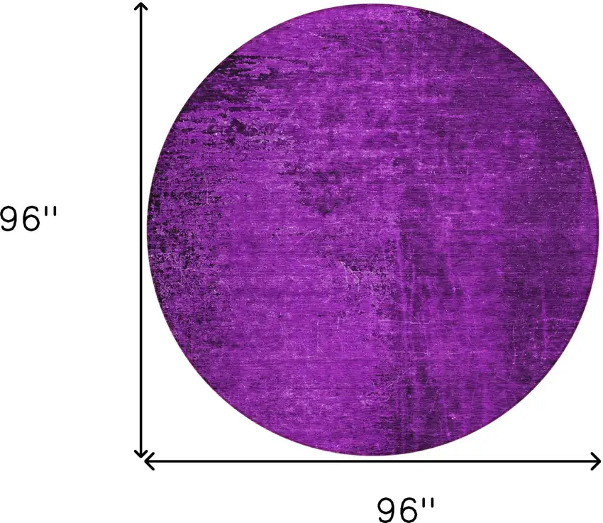 Purple Round Abstract Washable Non Skid Indoor Outdoor Area Rug Photo 3