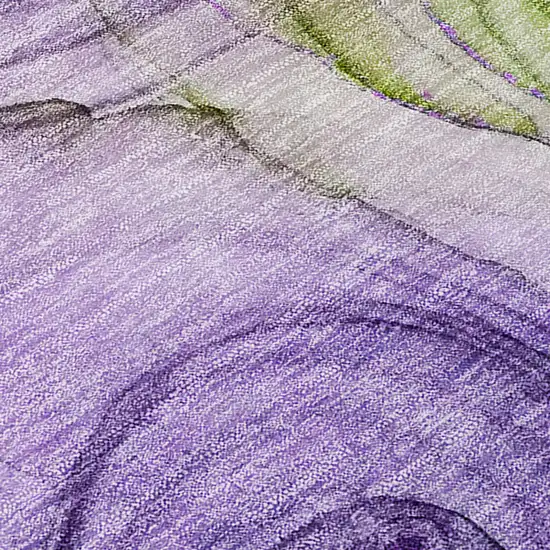 Purple Round Abstract Washable Non Skid Indoor Outdoor Area Rug Photo 8