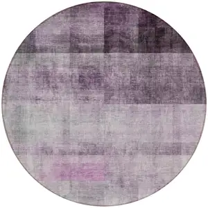 Photo of 8' Round Purple Round Ombre Washable Non Skid Indoor Outdoor Area Rug
