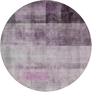Photo of 8' Round Purple Round Ombre Washable Non Skid Indoor Outdoor Area Rug