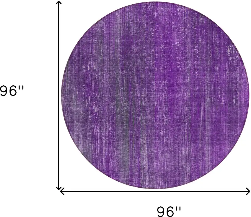 Purple Round Striped Washable Non Skid Indoor Outdoor Area Rug Photo 3