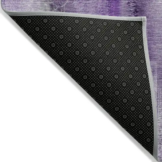 Purple Round Washable Non Skid Indoor Outdoor Area Rug Photo 5