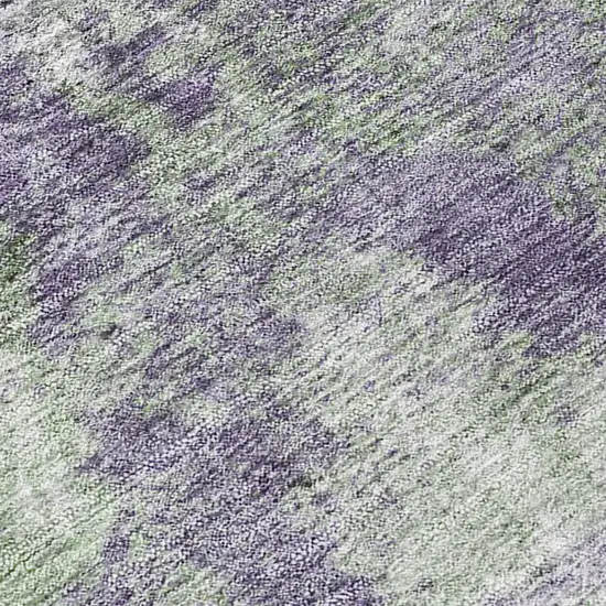 8' Purple And Green Round Abstract Washable Indoor Outdoor Area Rug Photo 8