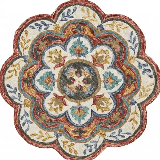 Red Layered Petals Area Rug Photo 7