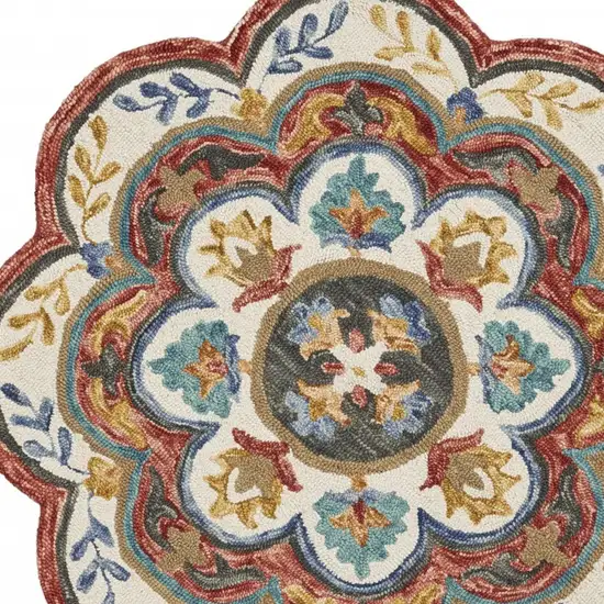 Red Layered Petals Area Rug Photo 5