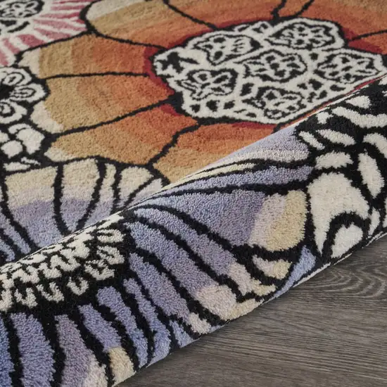 Red and Black Floral Blossom Area Rug Photo 5