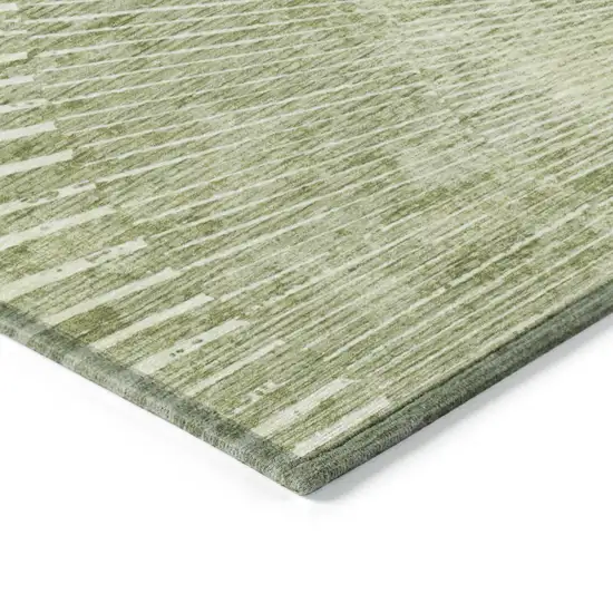 Sage Round Abstract Washable Non Skid Indoor Outdoor Area Rug Photo 6