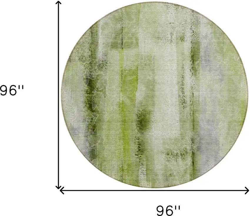 Sage Round Washable Non Skid Indoor Outdoor Area Rug Photo 3