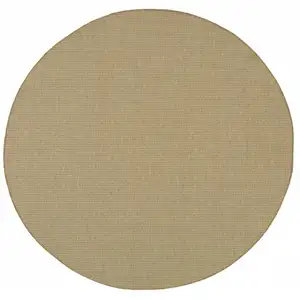 Photo of 8' Round Sand Round Stain Resistant Indoor Outdoor Area Rug