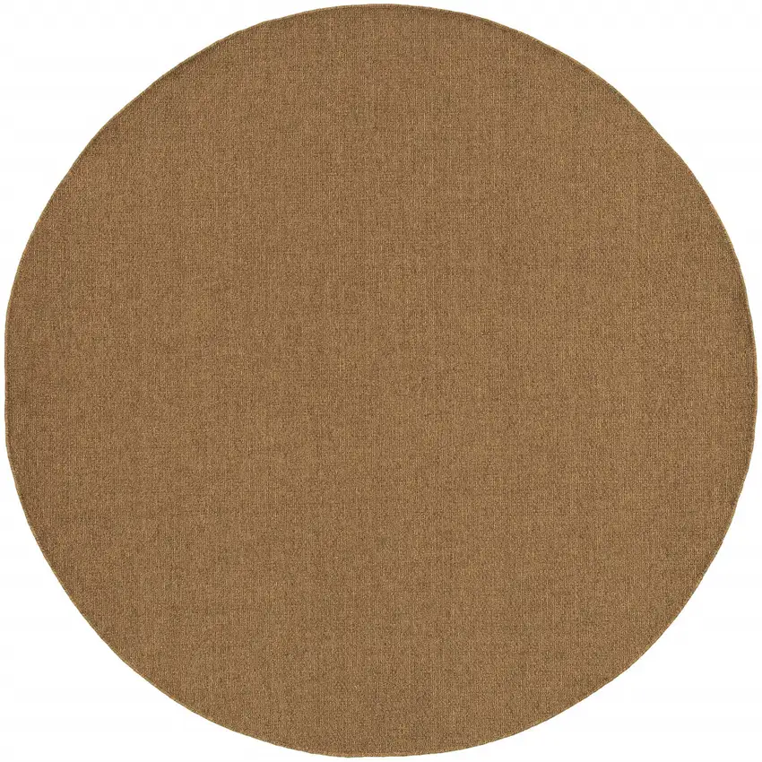 8' Round Tan Round Stain Resistant Indoor Outdoor Area Rug Photo 2