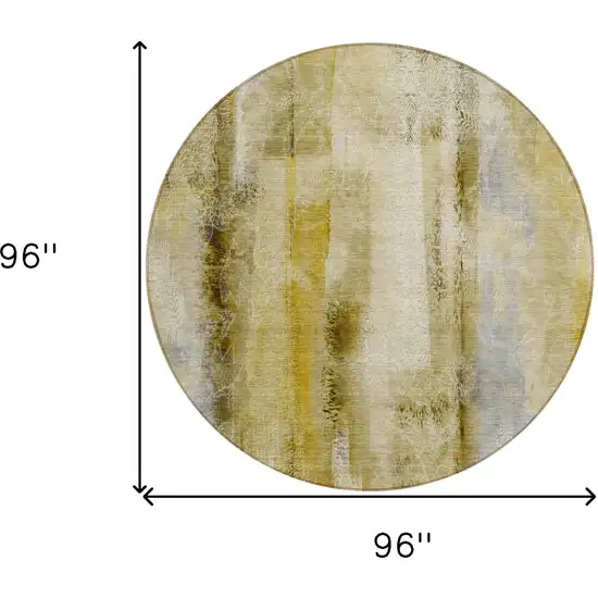 Taupe Round Washable Non Skid Indoor Outdoor Area Rug Photo 3