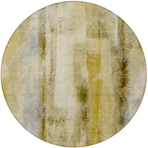 Photo of 8' Round Taupe Round Washable Non Skid Indoor Outdoor Area Rug