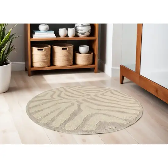 Taupe Zebra Pattern Area Rug Photo 1