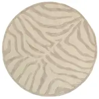Photo of 8' Round Taupe Zebra Pattern Area Rug