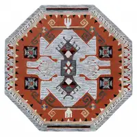 Photo of 6' Round Terracotta Tribal Area Rug