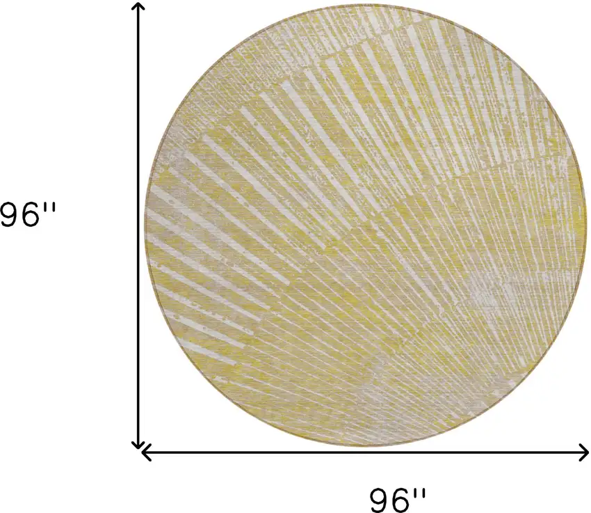 8' Round Wheat Round Abstract Washable Non Skid Indoor Outdoor Area Rug Photo 3