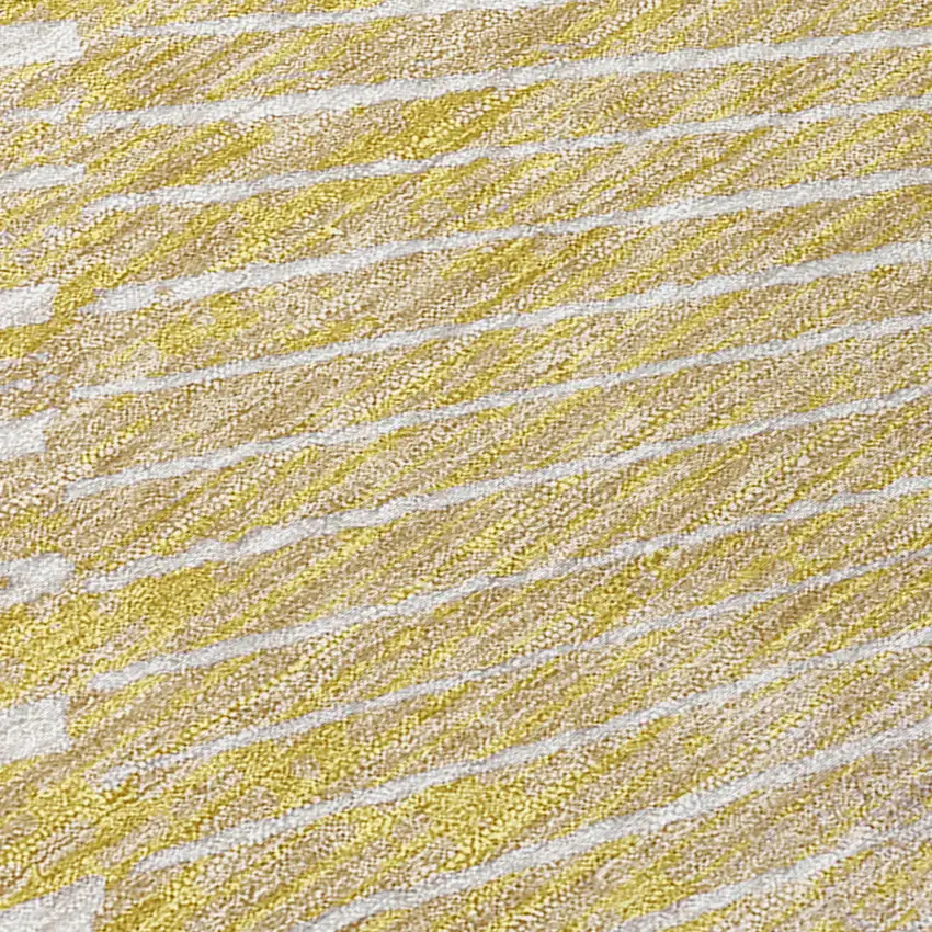 Wheat Round Abstract Washable Non Skid Indoor Outdoor Area Rug Photo 8