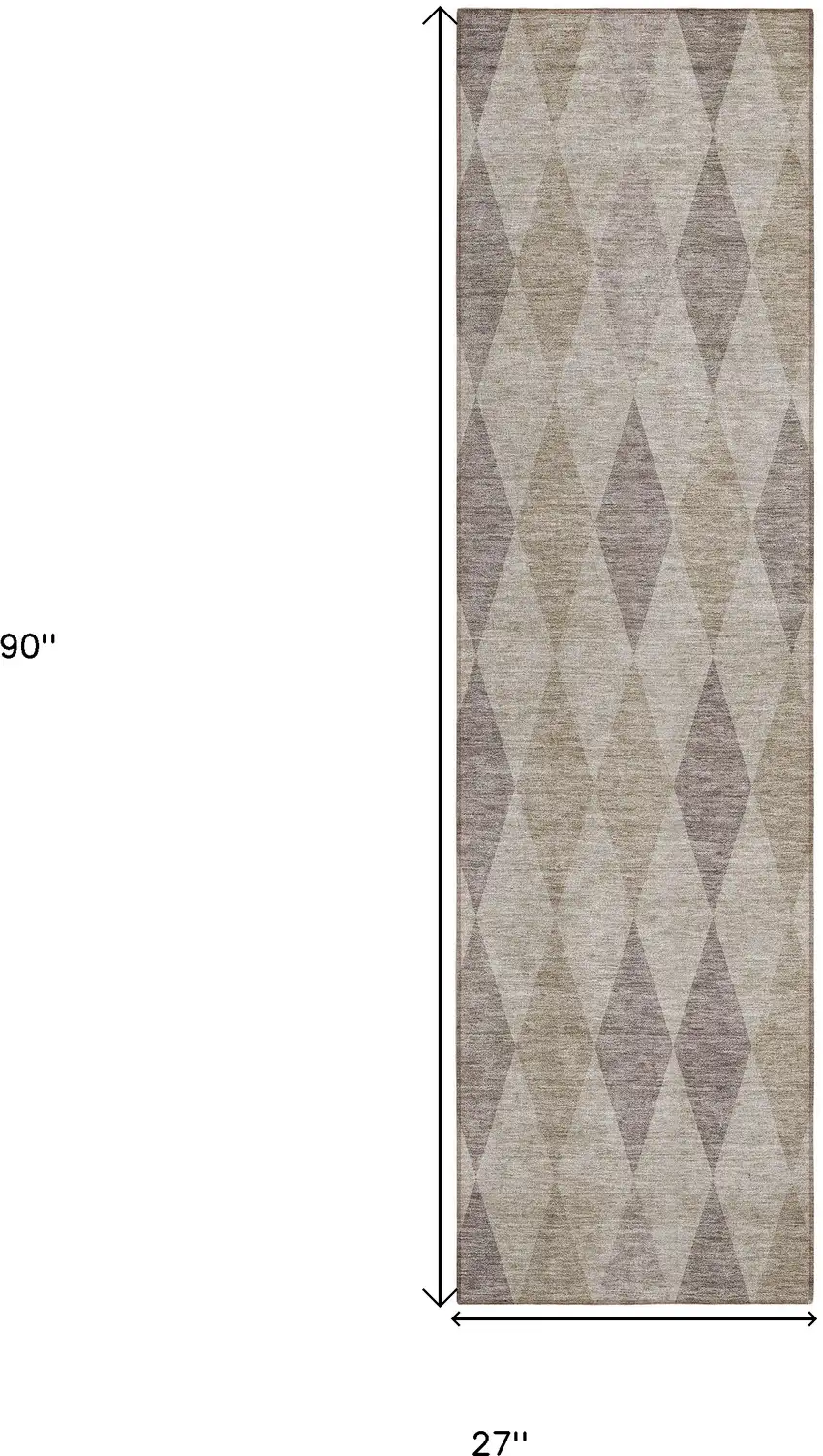 Beige Taupe and Brown Geometric Washable Non Skid Indoor Outdoor Runner Rug Photo 3