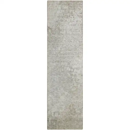 8' Runner Beige Washable Non Skid Indoor Outdoor Runner Rug Photo 2