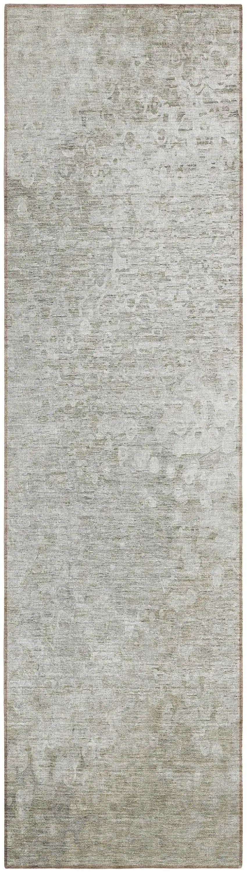 8' Runner Beige Washable Non Skid Indoor Outdoor Runner Rug Photo 2