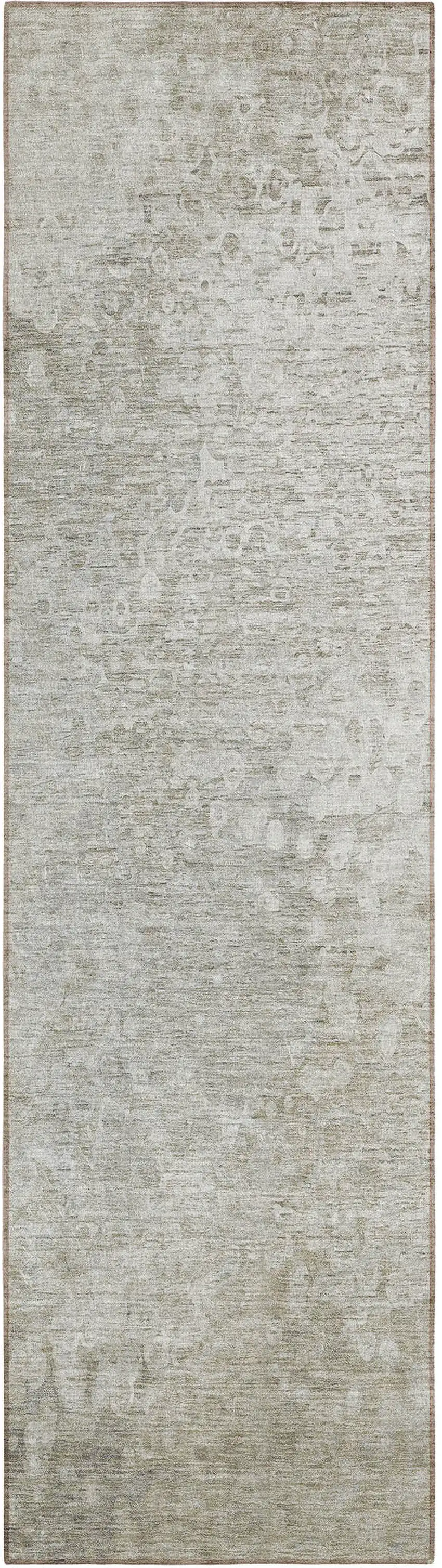 8' Runner Beige Washable Non Skid Indoor Outdoor Runner Rug Photo 2