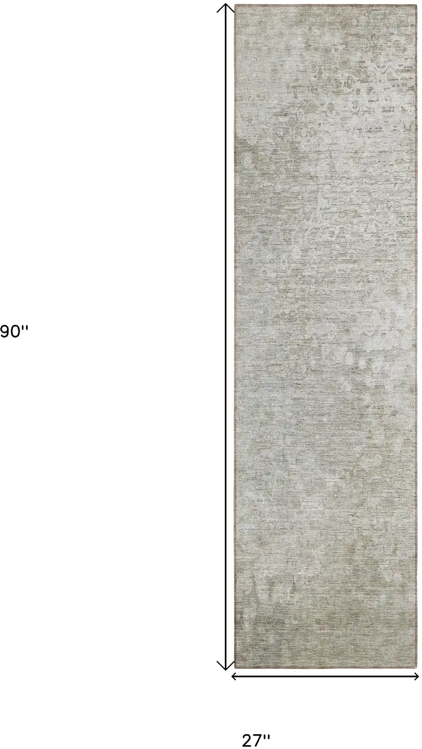 8' Runner Beige Washable Non Skid Indoor Outdoor Runner Rug Photo 3