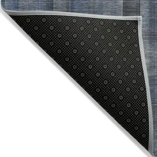 Blue Plaid Washable Non Skid Indoor Outdoor Runner Rug Photo 5